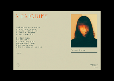 MEMORIES branding branding design card design cover design design graphic design illustration magazine design minimal minimalism minimalist minimalistic poster a day poster design simple design typeface typography