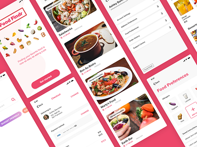 Mobile App UI - Food Delivery App app ui b2c delivery app food and drink food app food app design food app ui food apps food delivery food delivery app food delivery app ui food delivery service food truck food ux foodie mobile app mobile ui mobile ux red simple app