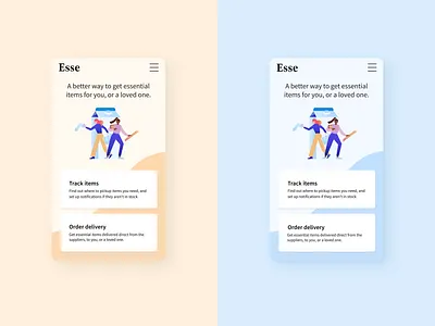 UX/UI Design | Esse choices colors colorscheme coronavirus covid19 design designsprint essentials mobile mobileweb remote work remotework solution sprint team ui ui ux ui design ux visual design