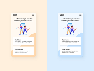 UX/UI Design | Esse choices colors colorscheme coronavirus covid19 design designsprint essentials mobile mobileweb remote work remotework solution sprint team ui ui ux ui design ux visual design