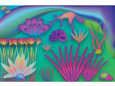 my virtual garden II colors design dribbbleweeklywarmup. garden graphic illustration illustrator nature illustration stayhome vibrant virtual garden weekly warm up