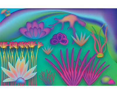 my virtual garden II colors design dribbbleweeklywarmup. garden graphic illustration illustrator nature illustration stayhome vibrant virtual garden weekly warm up
