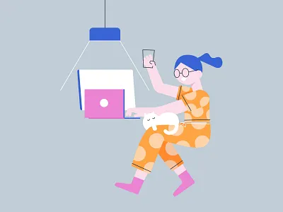 Work from home mode everyday :D illustration vector