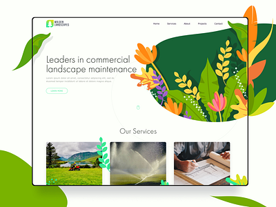 Walden Landscape Design Website design flower flower logo flowers garden gardener gardening gardens gardenscapes grass grassland green landscape logo maintenance natural nature nature logo neon neon green