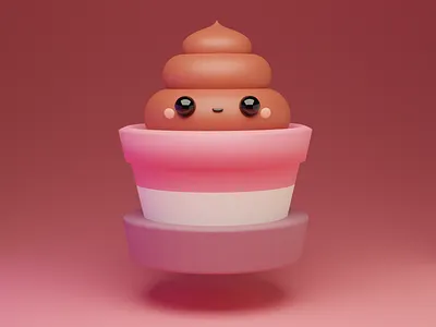 Potted Poop 3d art 3d artist animation app art direction artist composing concept art design illustration web