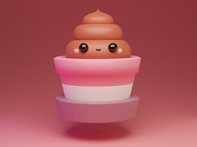 Potted Poop 3d art 3d artist animation app art direction artist composing concept art design illustration web