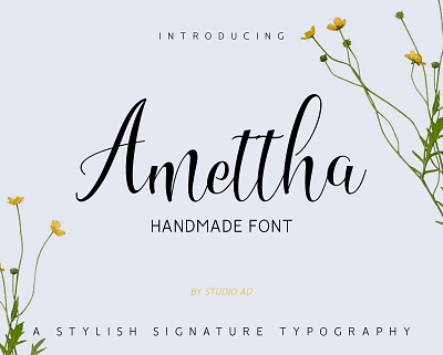 Free Amettha Script Font free fonts freebies handmade fonts lettering script fonts signature fonts typography