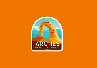 Arches Redux 2020 arches architecture badge badge design desert logo national park national parks patch sticker utah vintage