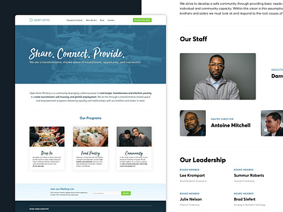 Open Arms Website Redesign landing page photography redesign web