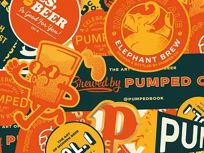Pumped Brewery Branding branding identity kickstarter lucas jubb merch restaurant restaurant branding stickers street food