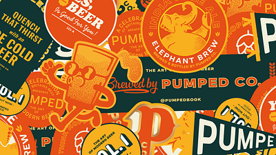 Pumped Brewery Branding branding identity kickstarter lucas jubb merch restaurant restaurant branding stickers street food