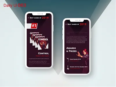 Daily Ui 063 - Best of 2019 2019 awards best best of best of 2019 control daily 100 challenge daily ui daily ui 063 dailyui dark ui day 063 design gaming ui ui design uidesign user interface ux videogames
