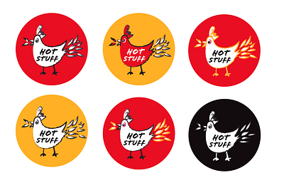 🍗Hot Stuff - Logo Explorations branding color color palette concept design food food illustration illustration logo packaging restaurant visual design visual identity