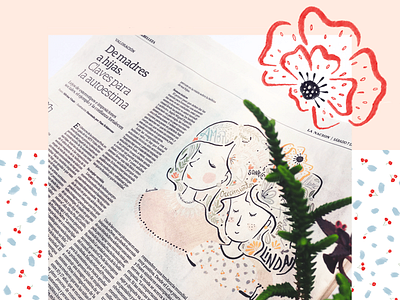 Motherhood - Editorial illustration for La Nación dream editorial illustration flowers girl illustration lettering love mother motherhood newspaper