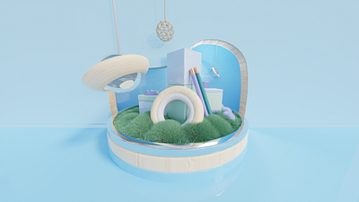 Composition b 3d blender cycles render design