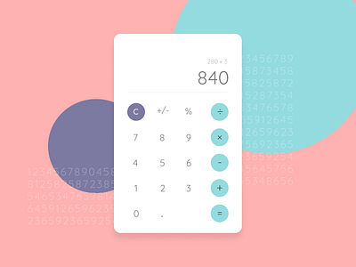 Calculator UI calculator clean colorful concept daily daily challange dailyui dailyui 004 design interface minimal pastel pastel colours product product design ui ui ux ui design user experience user interface