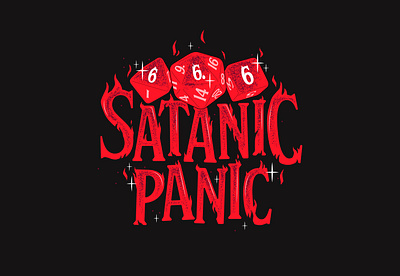 Satanic Panic Graphic Tee apparel design dice dungeons and dragons graphic tee helen oldham illustration illustrator satanic panic screen print t shirt design