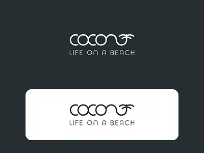 Coconut life on a beach logo brand branding challenge daily daily 100 challenge dailyicon design elegant free identity letter line art logo logo design logotype ocean simple travel typography ux