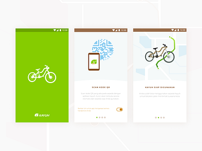 Kayuh Bike Share Concept bicycle bike bikeshare bogor community concept indonesia iot jakarta kayuhbike mediamove onboarding splash screen ui ux wooden