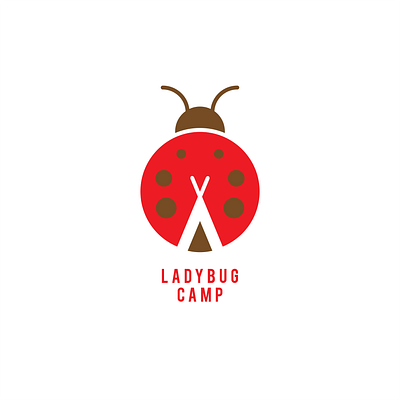 Ladybug Camp 🐞 brand identity branding icon logo logo concept logo inspiration logodesign logos negative space logo vector