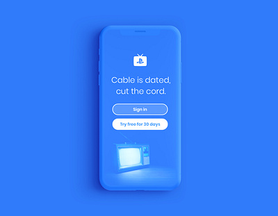 Playstation Vue Redesign blue clay clean design ios login page playstation playstation vue sign up signup signup page ui vue