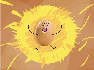 YAWN! bed cartoon character design chicken doodle egg expression facial expressions hay nest sleep sleeping sleepy straw wake wake up wakeup yawn yawning yellow