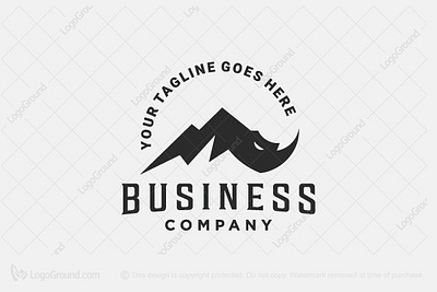 Mountain Rhino Logo apparel camp clothing mountain mountains negative space outdoor rhino