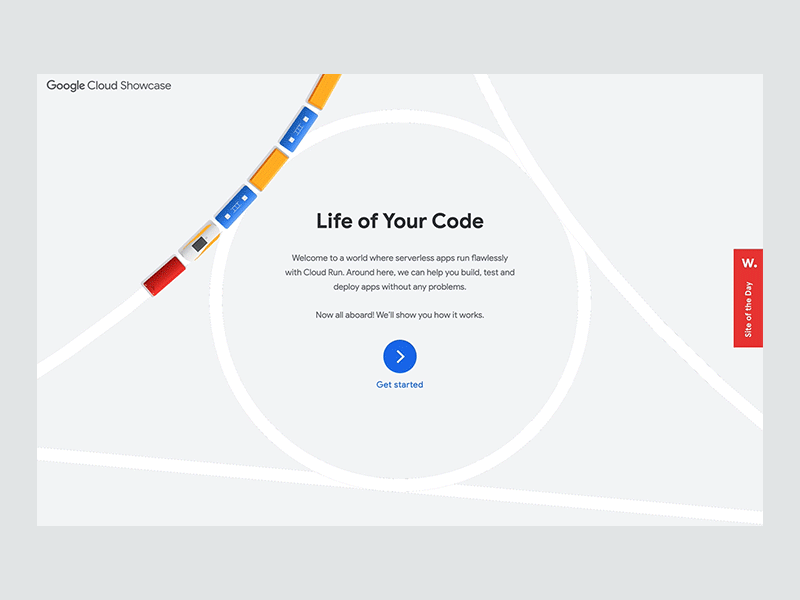 Life of Your Code (Google Cloud) - Hero google google cloud hero section illustrations motion graphic trains ui design ux design web design websites