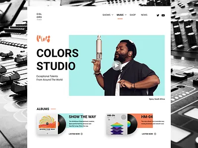 Colors Studio colors design design art digital art digital design figma home screen homepage homepage design interface landingpage music photography studio ui ui design user inteface user interface ui ux design web design