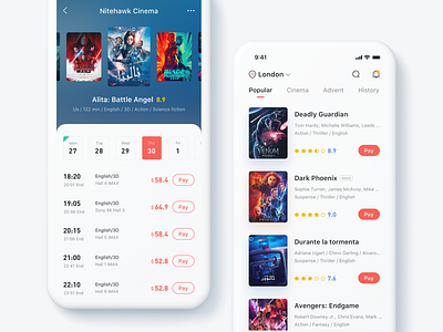 Movie ticket purchase app mobile ps ui 应用