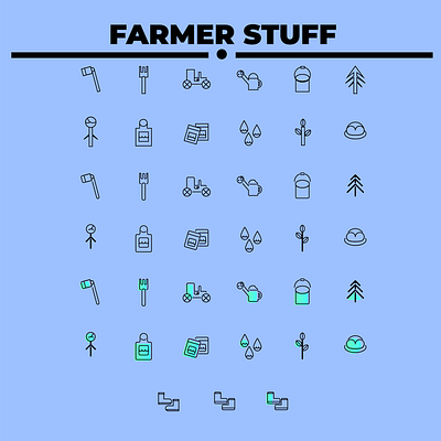 Farmer Icon Set farmer icon icon set iconography illustration