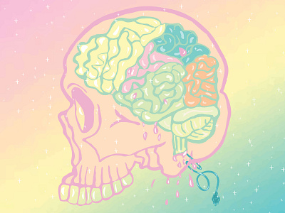 Break into a thousand pieces, I feel like Ravenhead 2d art adobe illustrator brain color palette colour palette colours cute design designer download graphicdesign illustraion kawaii mindfulness selfie skull think