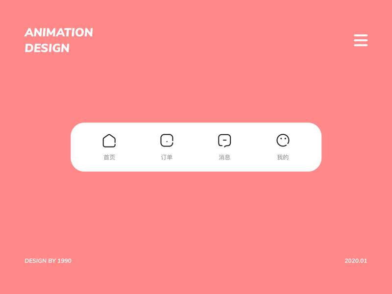 Interactive animation of Tab-bar animation illustration vector