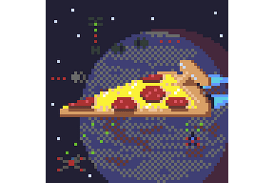 12. Pizza food pixel pixelart starwars