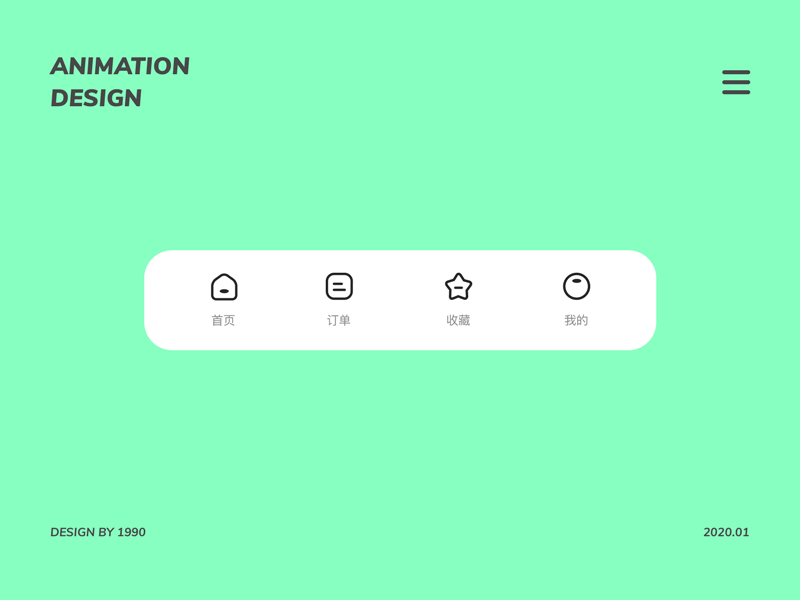 Interactive animation of Tab-bar animation illustration ux vector