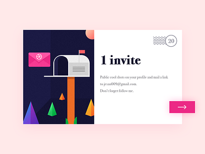 1 invite dribbble invite invitation invite ui