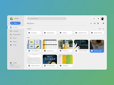UI Redesign Concept - Google Drive concept ui ui challenge ui design ui design challenge ui ux web design website
