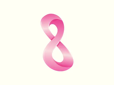 eight infinity logo 3d 8 app app icon branding browser eight gradient icon illustration infinite infinity inspiration logo logos loop number pink web