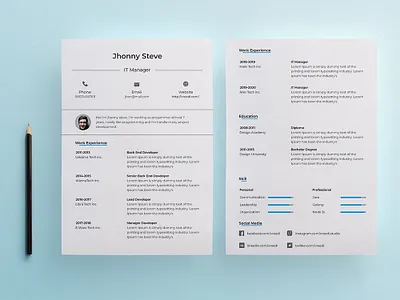 Free IT Manager Resume Template design free resume template freebie freebies psd resume