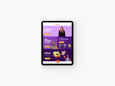 Daily UI #004 - Nick Now adobexd app app screens dailuui ipad app ipad application ipad pro kids kids application mobile app design mobile design mobile ui nickelodeon ui