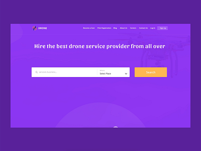 Drone Service Provider animation cards drone gradient protopie service web website