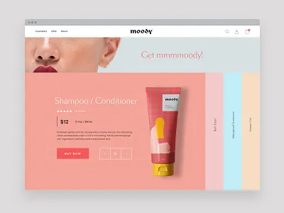 Moody beauty brand identity branding cosmetics ui ux