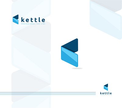 kettle app blue branding clean corporate design elegant letter logo modern