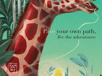'Bee' the adventurer - pave your own path animal animation branding character charactercreation creature design digital editorial editorial illustration illustration illustrator landscape mural painting whimsical