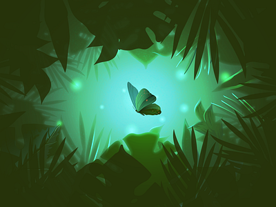 WEEKLY WARMUP // PROMPT #32 adobe ambient butterfly dribbleweeklywarmup glow gradient illustration illustrator nature nature art nature illustration plant plants vector