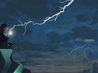 THUNDER branding design dream flat illustration illustration illustrator thunderstorm vector