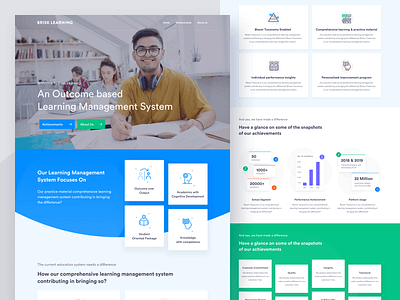 Brisk Learning - Homepage clean design education graphs homepage icon illustration interface stats ui ux vector web website
