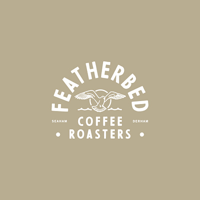 featherbed Coffee logo bird illustration branding cafe logo coffee illustration logo retro stamp typographic logo typography