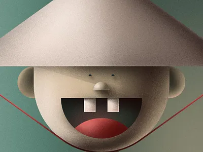 vietnamese character characterdesign funny geometric geometry illustration illustrator shapes smile teeth vietnam vietnamese