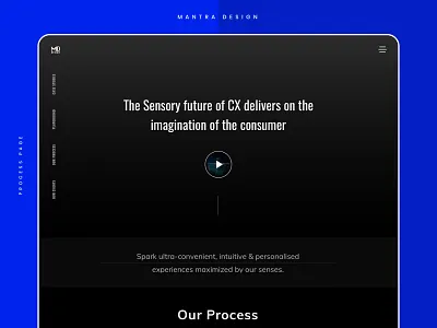 Process page brand clean creative darktheme exploration footer interface landing page layout mantra labs minimal portfolio portfolio website ui uidesign uiux uxdesign visual design webdesign website